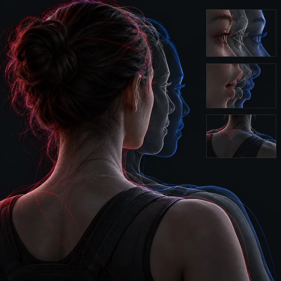 Animated portrait showing the limits of motion transfer